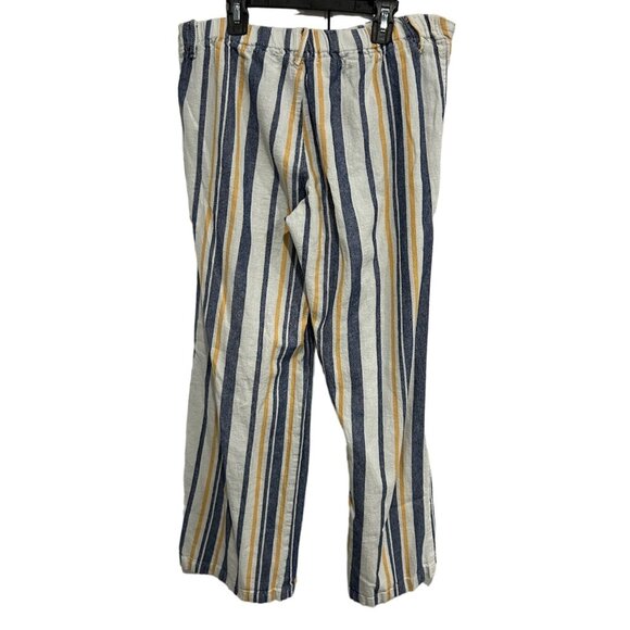 Just Living Casual Striped Relaxed Fit Pants Size M Linen Cotton Blend - Picture 2 of 8